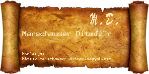 Marschauser Ditmár névjegykártya
